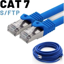 IRENIS 5 Adet CAT7 S/FTP Ethernet (Network, LAN) Kablosu, Mavi, 25 cm