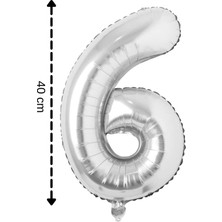 Elgala Folyo Balon 6 Rakamı Helyum Balon 40 cm