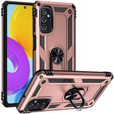 Kılıfmania Samsung Galaxy M52 Kapak Military Yüzüklü Stantlı Panzer Tank Kılıf - Rose Gold
