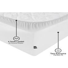 Tekstil Home Çift Kişilik Lastikli Çarşaf Seti 160 x 200 cm Ebat Beyaz Renk Pamuklu