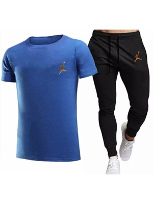 Amor Man Yuvarlak Yaka Ter Tutmayan  Pamuk Çift Cep Kısa Kollu Yazlık Erkek Eşofman Takımı