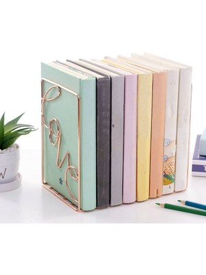 Sanlindou 2 Adet Yaratıcı Metal Bookends Masası Depolama Tutucu Raf Kitabı Organizatör Standı, Aşk Şekilli Ve Kare | (Yurt Dışından)