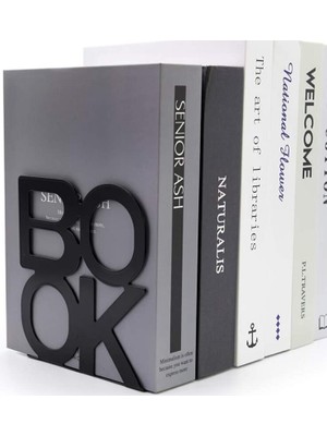 Sanlindou 2 Adet Metal Bookends, Kitap Biter Mektup Desenli Kitap Raflar Ofis Dekoratif Için Biter, 2 Adet Siyah (Yurt Dışından)