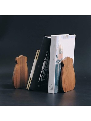 Sanlindou Raflar Için Bookendends, Dekoratif Kitap Çocuklar Için Bitiş, Atlama Yapmayan Ahşap Ofis / Ev / Okul (Ceviz 1 Çift) | Bookendends (Yurt Dışından)