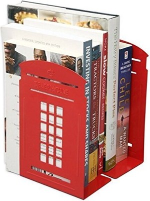 Sanlindou Ppyy 1 Çift Londra Telefon Kulübesi Tasarım Anti Skid Bookends Kitap Raf Tutucu Kırtasiye (Kırmızı) | (Yurt Dışından)