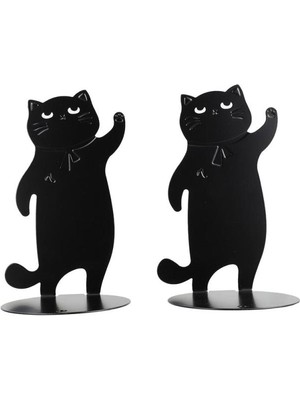 Sanlindou 1 Çift Kedi Tasarım Bookend Demir Bookend Kitap Durdurucu Book Book Home Için Kitap Standı | (Yurt Dışından)