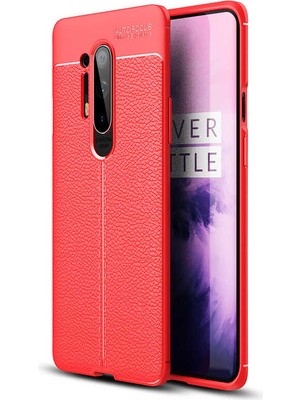 MobaxAksesuar One Plus 8 Pro Kılıf Deri Tarzı Niss Silikon Case
