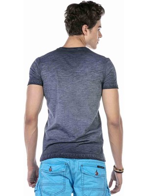 Cipo & Baxx CT647 Lacivert Basic T-Shirt