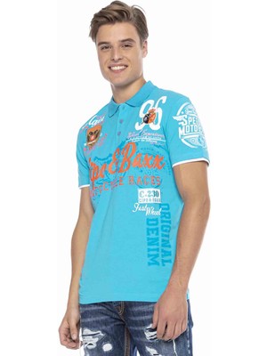 Cipo & Baxx CT604 Armalı Slim Turkuaz Erkek Polo T-Shirt