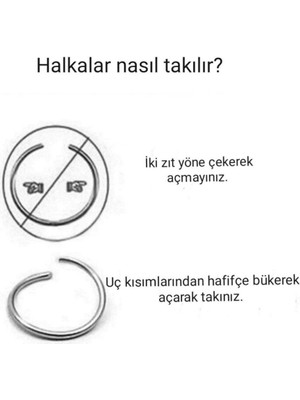 Bylin Zirkon Taşlı Halka Piercing - Halka Çapı 8 mm