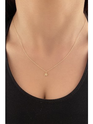 Fiyonk Kuyumculuk 14 Ayar Altın Taşsız Yıldız Kolye