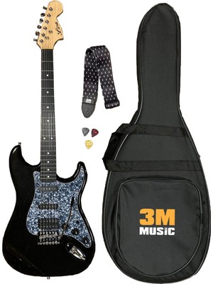 Lea Hss Manyetik Siyah Elektro Gitar Jaguar Kılıf Askı Kayışı Pena