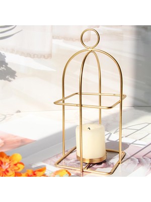 Kesoto Birdcage Mumluk Dekoratif Mum Centerpieces Metal Ev Partisi Altın İçin Metal