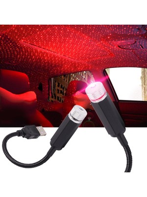 Kesoto USB Yıldız Gece Lambası Mini LED Romantik Atmosfer Projektör Lambası Kırmızı Işık