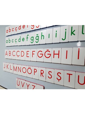 Green Class Mıknatıslı Dik Temel Büyük Harfler