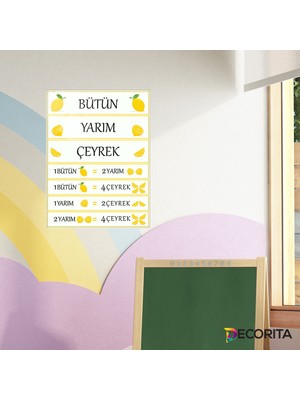 Decorita Okul | Cam Tablo | Matematik Kavramlar Bölme | 30cm x 40cm