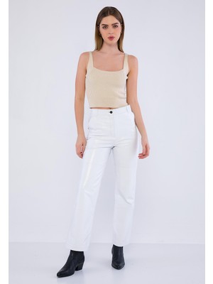 Basics & More Kadın Deri Pantolon