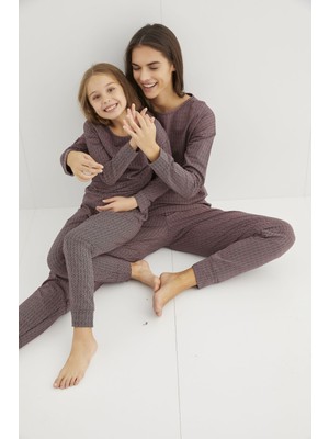 Siyah İnci Desenli Jakarlı Örme Pijama Takım 21263235