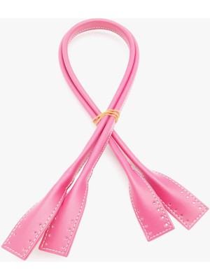Suni Deri Pelikan Model Çanta Sapı Pembe Renk
