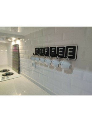 Bi Baksan Ya Dekoratif Coffee Yazılı Mutfak Fincan ve Kupa Askılığı 45CM x 10CM