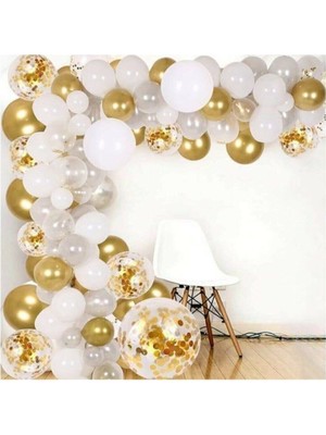 Best Parti Gold Beyaz Şeffaf Renkli Zincir Seti 5 M Zinciri Aparatı