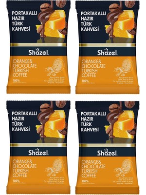 Shazel Portakallı Hazır Türk Kahvesi 100 gr 4 Adet
