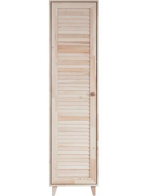 Setay Doğal Ladin Gardırop, Ilkim Montessori Çocuk Odası Raflı Tek Kapaklı Dolap - Köknar Ağacı IK-106