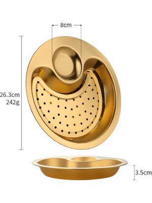 Sanlindoupaslanmaz Çelik Hamur Servis Plakası Baharat Çanak Çıkarılabilir Yağlı Su Filtresi Sofra Takımı İle Dayanıklı Metal Tepsi | Yemekler Ve Tabaklar (Yurt Dışından)