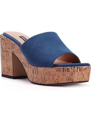 Nine West Garba 2fx Lacivert Kadın Topuklu Terlik