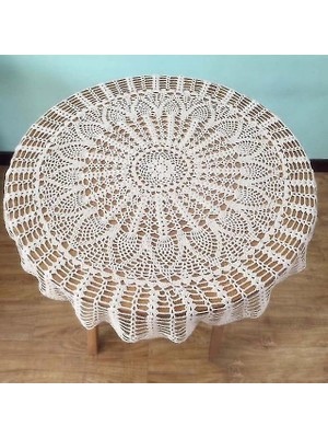 Sanlindou Masa Örtüleri 80 Cm H Yapımı Tığ Yuvarlak Masa Örtüsü Placemat Diy Tığ Işi Masa Örtüsü (Yurt Dışından)