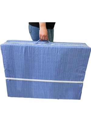 Vip Home Concept Katlanır Yer Yatağı Sünger Yatak Mavi Çizgili 80 x 180 cm - 7 cm Tek Kişilik