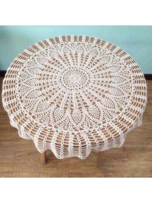 Sanlindou 80 Cm El Yapımı Tığ Yuvarlak Masa Örtüsü Dantel Masa Kapak Fincan Mat Placemat Shabby Vintage Dıy Tığ Işi Masa Örtüsü Pamuk | Masa Örtüleri (Beyaz) (Yurt Dışından)