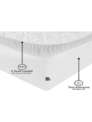 Tekstil Home Tek Kişilik Lastikli Çarşaf Seti 100 x 200 cm Ebat Beyaz Renk Pamuklu