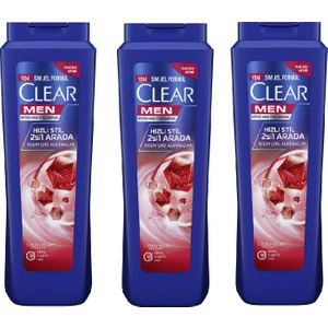 Men Kepeğe Karşı Etkili Şampuan Hızlı Stil 2si1 Arada 485 ml - 3'lü Avantaj Paketi