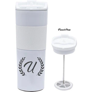 Hediye Rengi Isme Özel Premium French Press Çelik Termos 450 ml M2