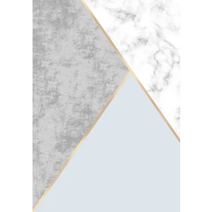Geometrik Soyut Desen Lateks Taban Saçaksız Halı