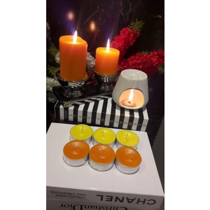Iv Candles Sarı ve Turuncu Maxi Büyük Teneke Tealiğht Mum