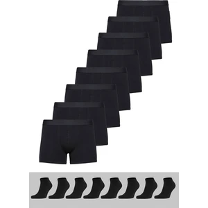 Black Swallow Erkek 8 Çorap + 8 Boxer Pamuklu Likralı Ekonomik Paket