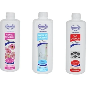 Temizlik Seti - Genel Temizlik + Yağ Çözücü + Banyo Wc 1000 ml.