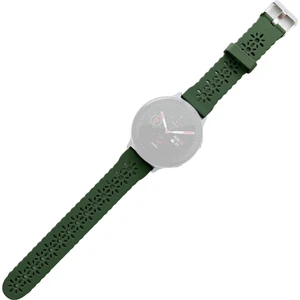 Samsung Galaxy Watch Active2 40MM Silikon Delikli Baskılı Kayış (Yurt Dışından)