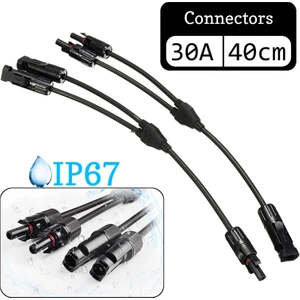 Guangdong Spirit Alet 1 Çift 30A 40CM Y-Tipi AWG12 Branşman Bağlantısı Su GEÇIRMEZIP67 Güneş Paneli Kablosu Erkek Dişi M/f Teli