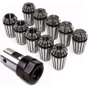 Guangdong Spirit 10 Adet ER16 Yaylı Pens + Motor Mili 8mm Uzatma Çubuğu Tutucu Cnc Freze Torna Aracı Oyma Makinesi