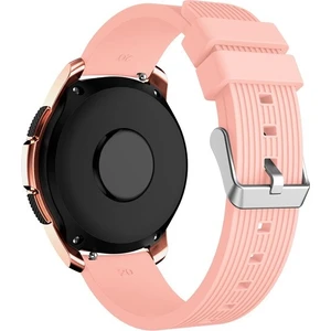 ​​samsung Galaxy Watch Gear S2 / 3 41MM Kordon Çizgili Silikon Kordon Pembe