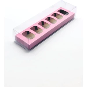 Feza Kutu Asetatlı 6 Lı Makaron Kutusu (10 Adet)