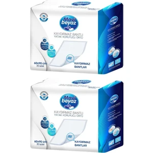 Mavi Beyaz Mavi BeyazMavi Beyaz Hasta Alt Açma Yatak Koruyucu Örtü 60*90 Cm 60 Adet (2pk*30) Kaydırmaz Bantlı