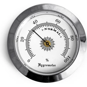 Analog Higrometre Nem Ölçer Humidor Puro Kutusu Için Metal Çerçeve Beyaz 50MM