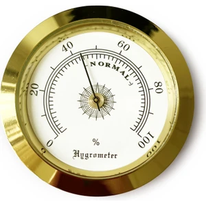 Analog Higrometre Nem Ölçer Humidor Puro Kutusu Için Metal Çerçeve Sarı-Beyaz 50MM