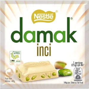 Damak Inci Kare Beyaz Çikolata 60 gr 6'lı Paket