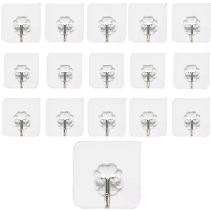 Kendinden Yapışkanlı 15 Adet Askı Şeffaf Banyo Mutfak Havlu Askısı Tekli Askı  6*6 cm