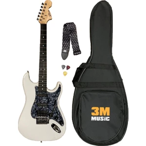Hss Manyetik Elektro Gitar White Jaguar Elektro Gitar Kılıf Askı Pena Dahil Set